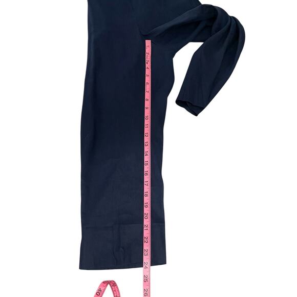 J.Jill Linen Stretch Straight Leg Flat Front Pull On Pants Blue Size MP Classic - Picture 8 of 11